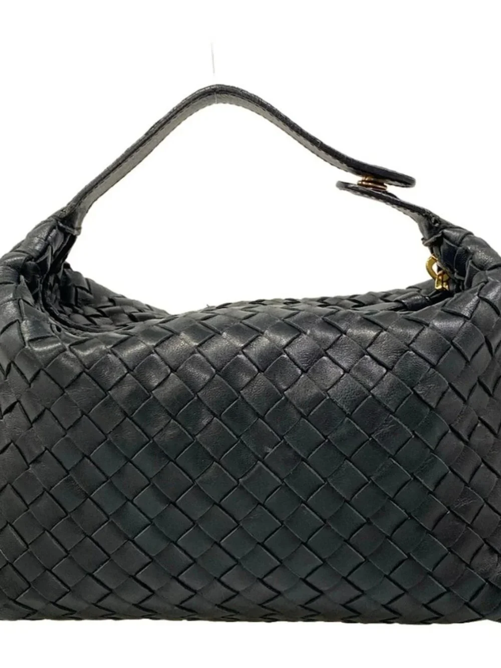 BOTTEGA VENETA Intrecciato  Black Leather Handbag
